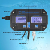 ILWQ-341 Water Quality Tester pH / EC / TDS / Salinity / SG / Temperature with 24Hrs Online APP Monitoring for Fish Tank Aquariums Home Laboratory Smart Instrument - Instrulife