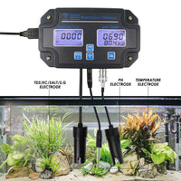 ILWQ-341 Water Quality Tester pH / EC / TDS / Salinity / SG / Temperature with 24Hrs Online APP Monitoring for Fish Tank Aquariums Home Laboratory Smart Instrument - Instrulife