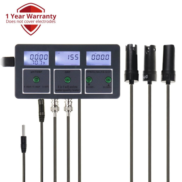 ILWQ-359 Multi-Parameter 8-in-1 Water Test Kit pH. ORP. EC Conductivity, TDS, Salt, S.G., CF, and Temperature with Online APP Tester - Instrulife