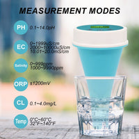 ILWQ-369 Bluetooth 6 IN 1 Floating Monitor EC / Salinity / pH / ORP / Temperature / Chlorine Smart Meter Tester - Instrulife