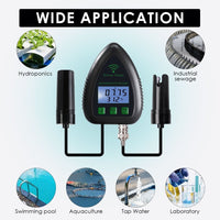 ILWQ-397 Smart 5-in-1 pH / TDS / Salt / S.G / Temperature WiFi Tester Water Quality for Drinking Supply Aquarium Hydroponics Pool Aquaculture - Instrulife