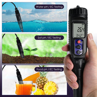 ILWQ-448 Digital 3-in-1 pH | EC | Temperature Tester Waterproof IP65 for pH/EC Measurement in Water, Meats and Soft Solid Food Samples with ATC, Portable High-Accuracy - Instrulife
