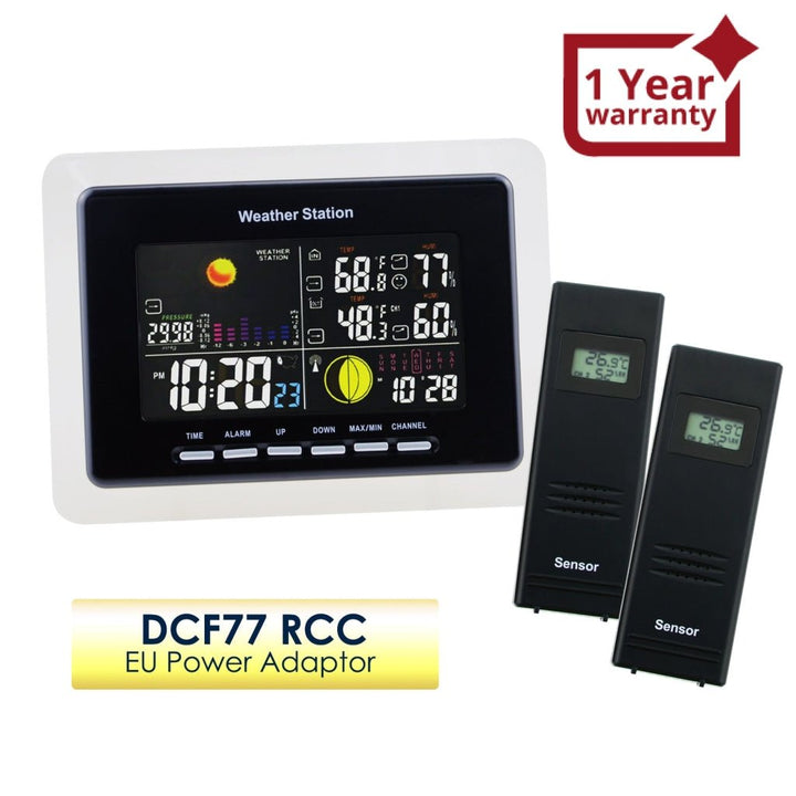 ILWS-332_EU_2S Wireless Weather Station Temperature Humidity RCC DCF 2 Remote Sensors Indoor Outdoor - Instrulife