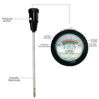 ILMM-34 Soil pH & Moisture Tester Meter with 295mm Long Electrode Probe Waterproof Soil Tester Kit Tools, for Indoor & Outdoor Gardens Plants Flowers Farming - Instrulife