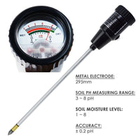 ILMM-34 Soil pH & Moisture Tester Meter with 295mm Long Electrode Probe Waterproof Soil Tester Kit Tools, for Indoor & Outdoor Gardens Plants Flowers Farming - Instrulife