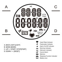 ILHR-856 Heart Rate Monitor Pedometer Calories Count Exercises Sports Watch Sleep Indicator 40~240bpm - Instrulife