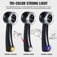 ILJL-521 10X Magnifying Loupe with LED Light & UV - K9 Lens with 30mm Diameter, Portable Jewelers Loupe for Gemstone, Coin, Stamp, PCB Inspection USB-C Rechargeable - Instrulife
