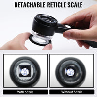 ILJL-521 10X Magnifying Loupe with LED Light & UV - K9 Lens with 30mm Diameter, Portable Jewelers Loupe for Gemstone, Coin, Stamp, PCB Inspection USB-C Rechargeable - Instrulife