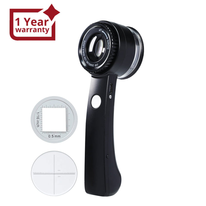 ILJL-521 10X Magnifying Loupe with LED Light & UV - K9 Lens with 30mm Diameter, Portable Jewelers Loupe for Gemstone, Coin, Stamp, PCB Inspection USB-C Rechargeable - Instrulife