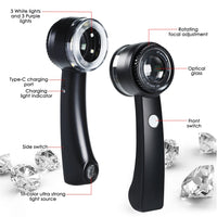 ILJL-521 10X Magnifying Loupe with LED Light & UV - K9 Lens with 30mm Diameter, Portable Jewelers Loupe for Gemstone, Coin, Stamp, PCB Inspection USB-C Rechargeable - Instrulife