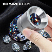 ILJL-522 10X Magnifying Scale Loupe White & Purple LED Lights Adjustable Focus Rechargeable Magnifier Glass Lens for Jewelers, Collectors, Hobbyists, and Professionals - Instrulife