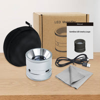 ILJL-522 10X Magnifying Scale Loupe White & Purple LED Lights Adjustable Focus Rechargeable Magnifier Glass Lens for Jewelers, Collectors, Hobbyists, and Professionals - Instrulife