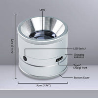 ILJL-522 10X Magnifying Scale Loupe White & Purple LED Lights Adjustable Focus Rechargeable Magnifier Glass Lens for Jewelers, Collectors, Hobbyists, and Professionals - Instrulife
