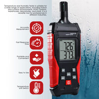 ILHT-483 Handheld Thermo-Hygrometer Ambient Temperature and Relative Humidity High Precision Measurement - Instrulife
