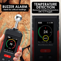 ILMM-495 Moisture Meter for Drywall, Wood Moisture Meters for Walls, Firewood Floor Humidity Detector Lumber Humidity Tester Paper Ceramic Ceiling Firewood Cardboard Humidity Building Material - Instrulife