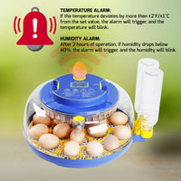 ILEI-501 Egg Incubator with Automatic Egg Turning, Temperature Control, Candler, Humidity Display, 8~18 Eggs Chicken Embryo Incubator for Hatching Chicken, Duck, Bird, Quail, Goose, and Turkey Embryos - Instrulife