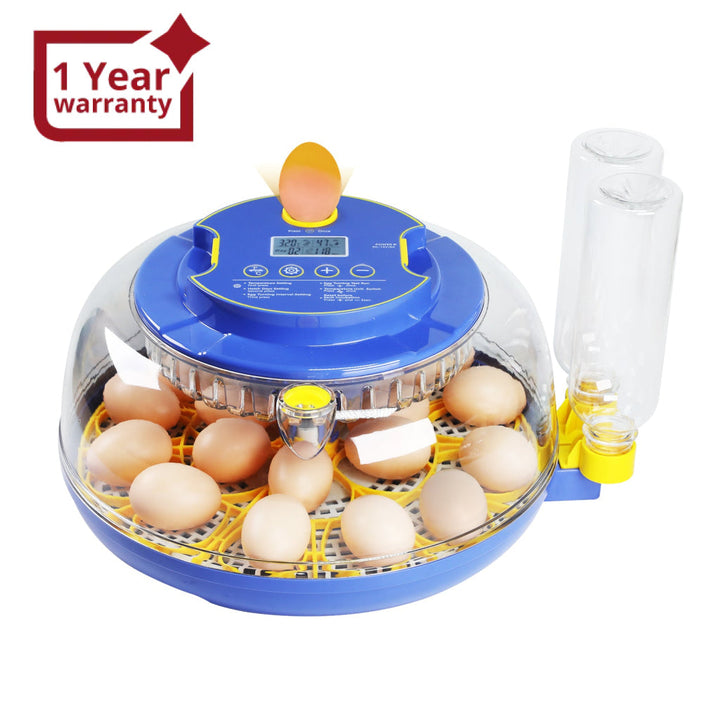 ILEI-501 Egg Incubator with Automatic Egg Turning, Temperature Control, Candler, Humidity Display, 8~18 Eggs Chicken Embryo Incubator for Hatching Chicken, Duck, Bird, Quail, Goose, and Turkey Embryos - Instrulife