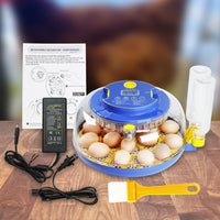 ILEI-501 Egg Incubator with Automatic Egg Turning, Temperature Control, Candler, Humidity Display, 8~18 Eggs Chicken Embryo Incubator for Hatching Chicken, Duck, Bird, Quail, Goose, and Turkey Embryos - Instrulife