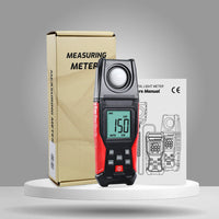 ILLX-484 Lux Light Meter for Visible Brightness Measurement with 0.1~200000LUX / 0.01~20000FC Range Ideal for Warehouses, Factories, Hospitals, and Schools - Instrulife