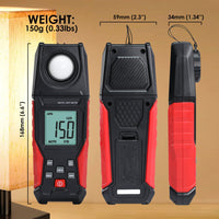 ILLX-484 Lux Light Meter for Visible Brightness Measurement with 0.1~200000LUX / 0.01~20000FC Range Ideal for Warehouses, Factories, Hospitals, and Schools - Instrulife