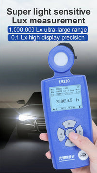 ILLX-510 Portable Spectral Illuminance Meter Light Lux Tester with Spectral Sensor Measuring CRI, CCT, Blue Light, UV Index, Temperature, Humidity - Instrulife
