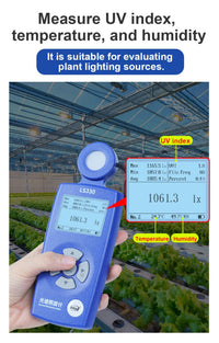ILLX-510 Portable Spectral Illuminance Meter Light Lux Tester with Spectral Sensor Measuring CRI, CCT, Blue Light, UV Index, Temperature, Humidity - Instrulife