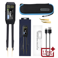 ILMU-508 Portable LCR Meter Tweezer: Resistance/Capacitance/Inductance Tester w/ Diode Test, 100Hz/1kHz/10kHz, Color Display - Compact LCR Bridge - Instrulife