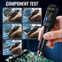ILMU-508 Portable LCR Meter Tweezer: Resistance/Capacitance/Inductance Tester w/ Diode Test, 100Hz/1kHz/10kHz, Color Display - Compact LCR Bridge - Instrulife