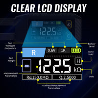 ILMU-508 Portable LCR Meter Tweezer: Resistance/Capacitance/Inductance Tester w/ Diode Test, 100Hz/1kHz/10kHz, Color Display - Compact LCR Bridge - Instrulife