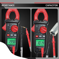 ILMU-523 Digital Clamp Meter AC/DC Multimeter with Voltage Tester, Capacitance, Resistance, Frequency, Duty cycle, Diode Test, Line Connection Test, and Temperature, Non-Contact Current Clamp for Electricians, HVAC, Home Repairs & DIY - Instrulife