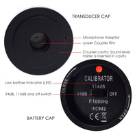 ILSM-111 Handheld Digital Sound Noise Level Tester Calibrator for Sound Level Meter 94dB & 114dB output Class I w/ Battery +/-0.3 db Accuracy for microphone , sound measuring system for acoustics field and laboratory use - Instrulife