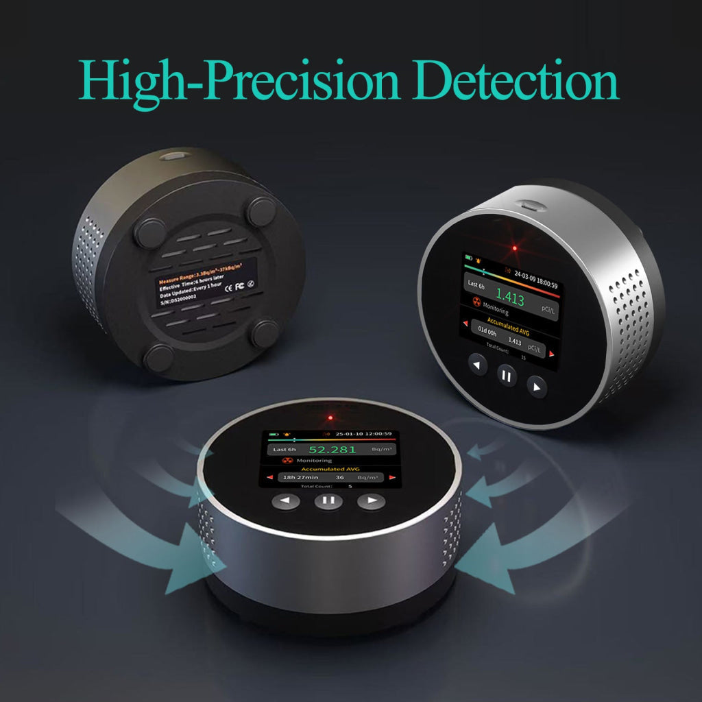 Radon Gas Detector Semiconductor Sensor Visual & Audible Alarms Rechargeable with 504-Days Historical Data Record for Home & Workplace Safety - Instrulife