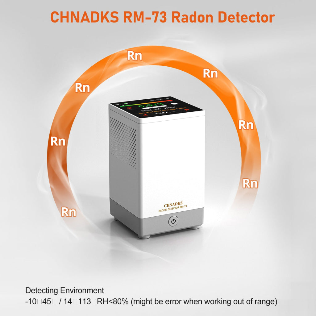 Radon Gas Detector Touchscreen LCD Color Display with Audible & Visual Alarm Long-Term Radon Concentration Monitoring for Home Basement, pCi/L or Bq/m³ - Instrulife