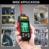 ILTA-524 High-Precision Digital Tachometer Non-Contact RPM Laser Tester MAX/MIN/AVG Photoelectric Sensing 10-99999 RPM Range with Reflection Tape Max/Min/AVG Function - Instrulife
