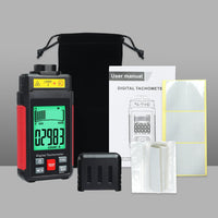 ILTA-524 High-Precision Digital Tachometer Non-Contact RPM Laser Tester MAX/MIN/AVG Photoelectric Sensing 10-99999 RPM Range with Reflection Tape Max/Min/AVG Function - Instrulife