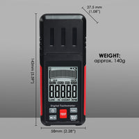 ILTA-524 High-Precision Digital Tachometer Non-Contact RPM Laser Tester MAX/MIN/AVG Photoelectric Sensing 10-99999 RPM Range with Reflection Tape Max/Min/AVG Function - Instrulife