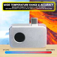 ILTH-494 Mobile Infrared Thermal Imager - Smart Thermal Imaging & Temperature Measurement Android Type C Mobile Phone Photo Video Capture Camera Thermometer - Instrulife