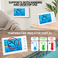 ILTH-517 Wireless Solar Pool Thermometer with RGB Lights, IP68 Floating Temperature Gauge for Pools, Hot Tubs, Spa - Instrulife