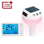 ILTH-517 Wireless Solar Pool Thermometer with RGB Lights, IP68 Floating Temperature Gauge for Pools, Hot Tubs, Spa - Instrulife