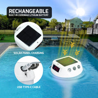 ILTH-517 Wireless Solar Pool Thermometer with RGB Lights, IP68 Floating Temperature Gauge for Pools, Hot Tubs, Spa - Instrulife