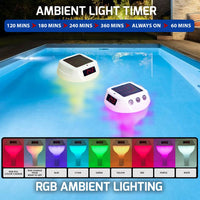 ILTH-517 Wireless Solar Pool Thermometer with RGB Lights, IP68 Floating Temperature Gauge for Pools, Hot Tubs, Spa - Instrulife