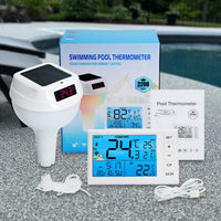 ILTH-517 Wireless Solar Pool Thermometer with RGB Lights, IP68 Floating Temperature Gauge for Pools, Hot Tubs, Spa - Instrulife